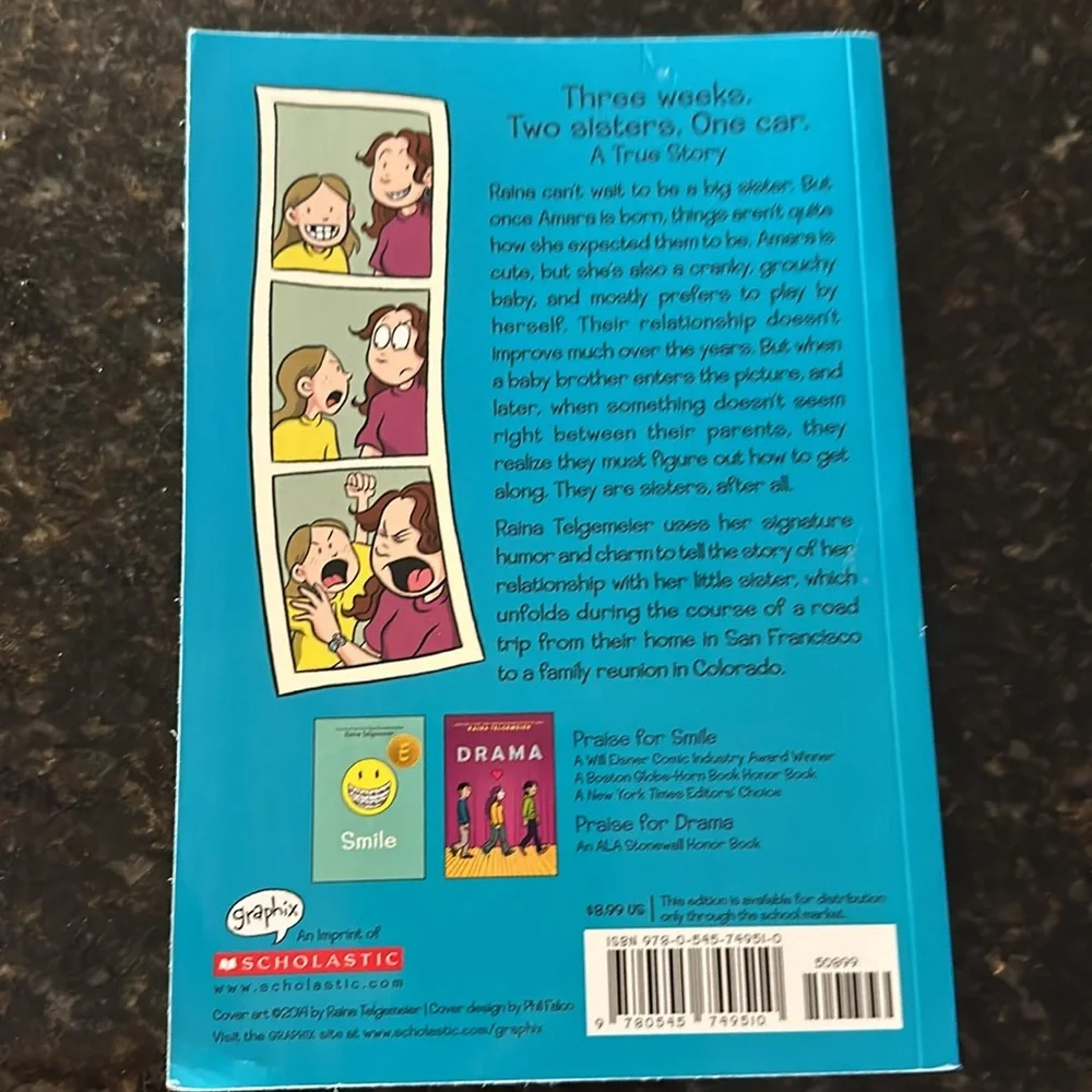 Sisters by Raina Telgemeier Paperback ages 8-11